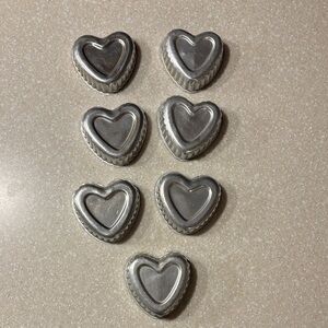 Set of Heart-Shaped Silver Molds